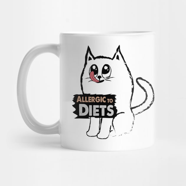 Cute White Cat is Allergic to Diets by Biped Stuff